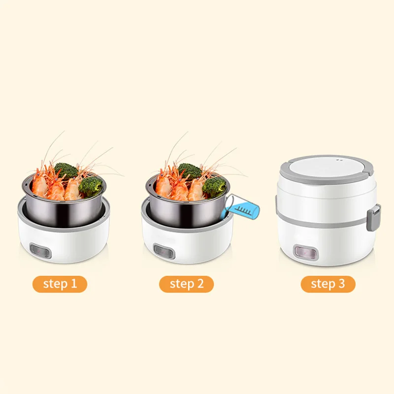 220V 2 3 Слои Электрический Коробки для обедов Нержавеющая сталь большие рисовые