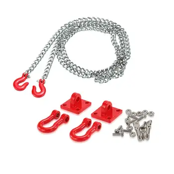 

Kuulee Metal Tow Hook & Trailer Chain Kit for RC Car 1/10 Traxxas Axial SCX10 Tamiya CC01 RC4WD D90 RC Rock Crawler Accessories