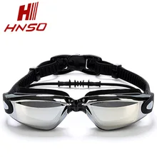 Hnsd водонепроницаемые противотуманные плавательные очки для мужчин и женщин гальванические высокой четкости очки для плавания для взрослых Большая коробка с Earplu