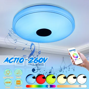 

48W RGB Mordern LED Ceiling Light Dimmable APP Remote Control bluetooth&Music Speaker Colorful bedroom living room Smart Lamp