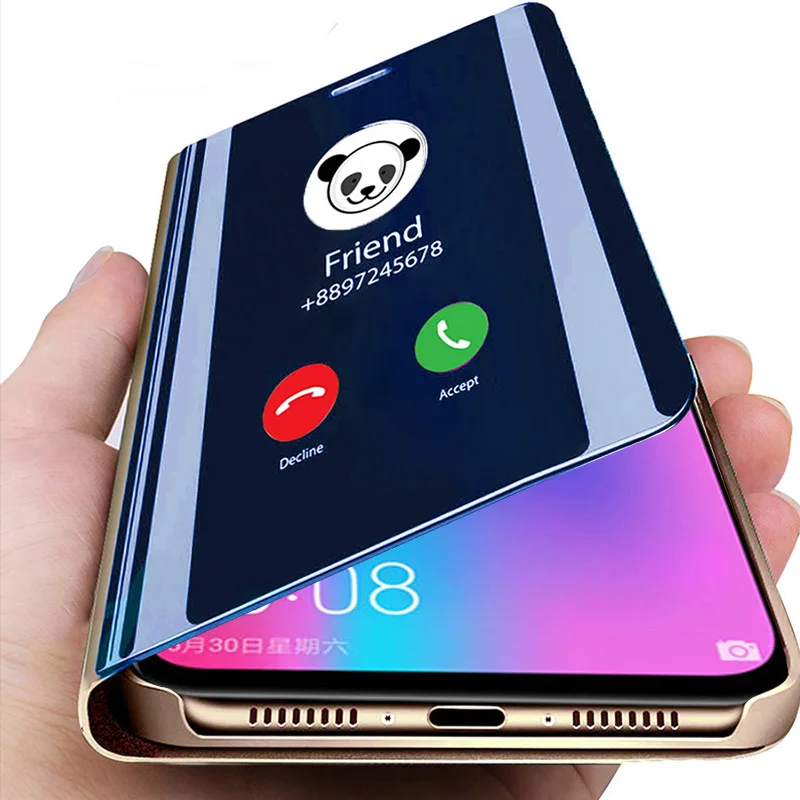 Умный зеркальный флип-чехол для Huawei P40 P20 P10 P30 Pro Lite Y7 Y6 Y9 P Smart 2019 Mate 30 20 Honor 10 9X 8X чехол