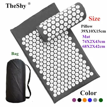 

Massage Tools 74x43cm Yoga Acupressure Mat and Pillow Massager for Body Neck Back Foot Pain Stress Relief Relax Massage Pad