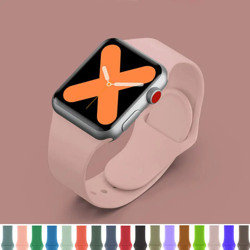Ремешок силиконовый для apple watch se band модный браслет iwatch series 6 5 4 3 2 38 мм 42 44 40 |