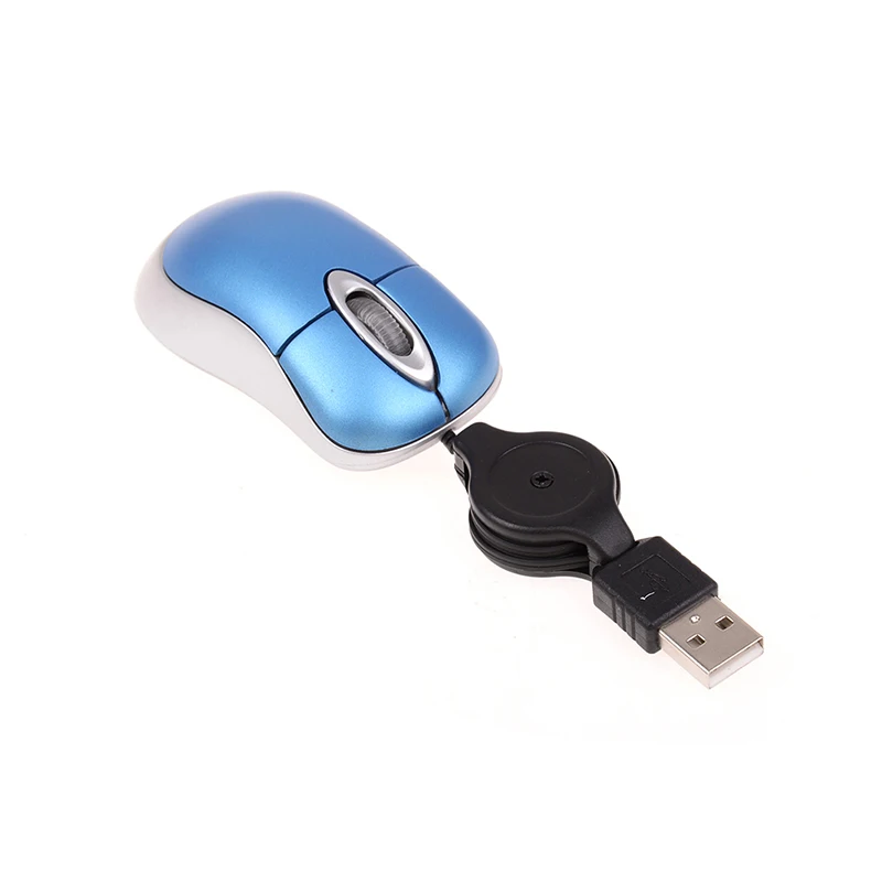 Горячая мини Проводная мышь USB Выдвижная оптическая мышь Бесплатный привод офисная игровая мышь - Цвет: Черный