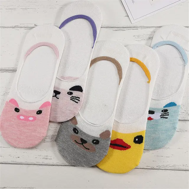 27 Style 10 Piece=5 Pairs/Lot Cute Harajuku Animal Women Socks Set Funny Spring Cat Dog Rabbit Panda Low Cut Short Sock Happy 10