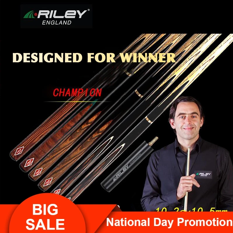 

RILEY RC Series Snooker Cue 3/4 Split Cue 10.2-10.5mm Blue Diamond Tip Professional Ebony Butt Billar with Excellent Extension