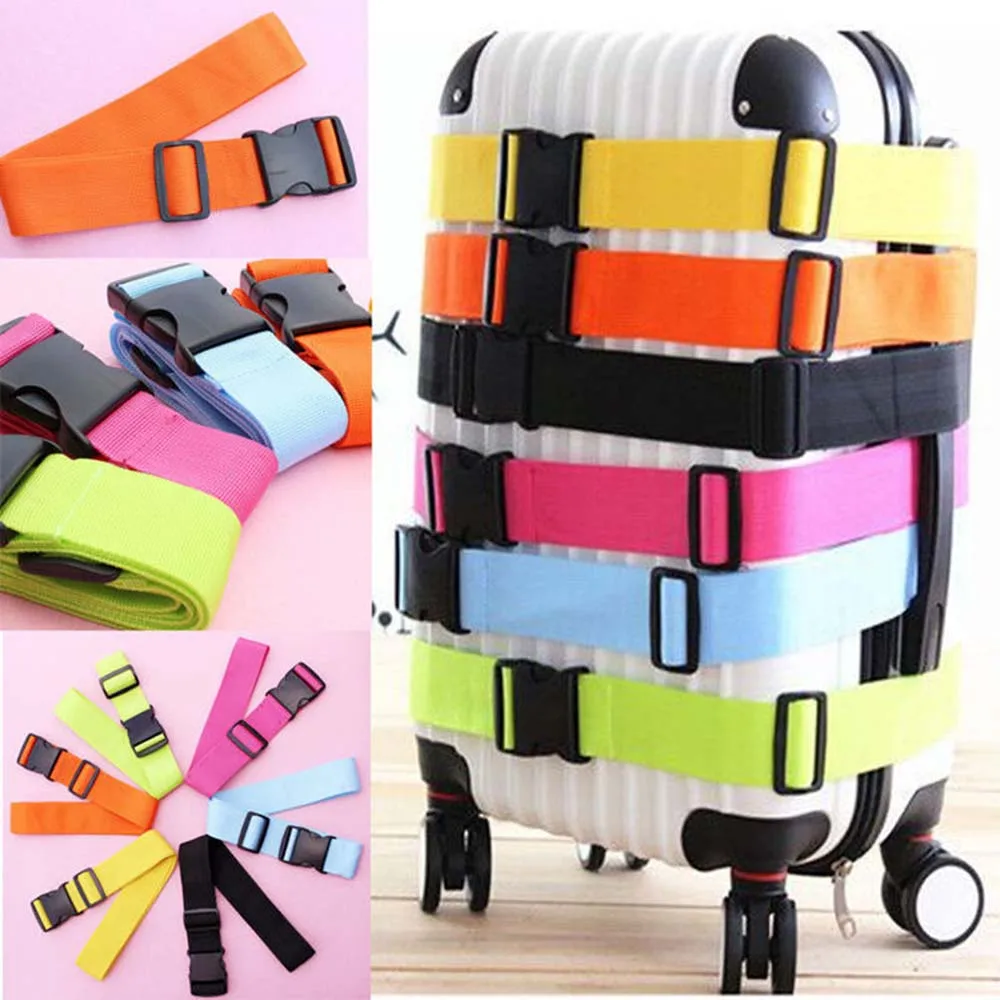 Obtenga esto Correas para equipaje de viaje, ajustable, para maleta, atadura de equipaje, cinturón de nailon con hebilla, accesorios para bolso antirrobo, 97CM kblDa5Ona