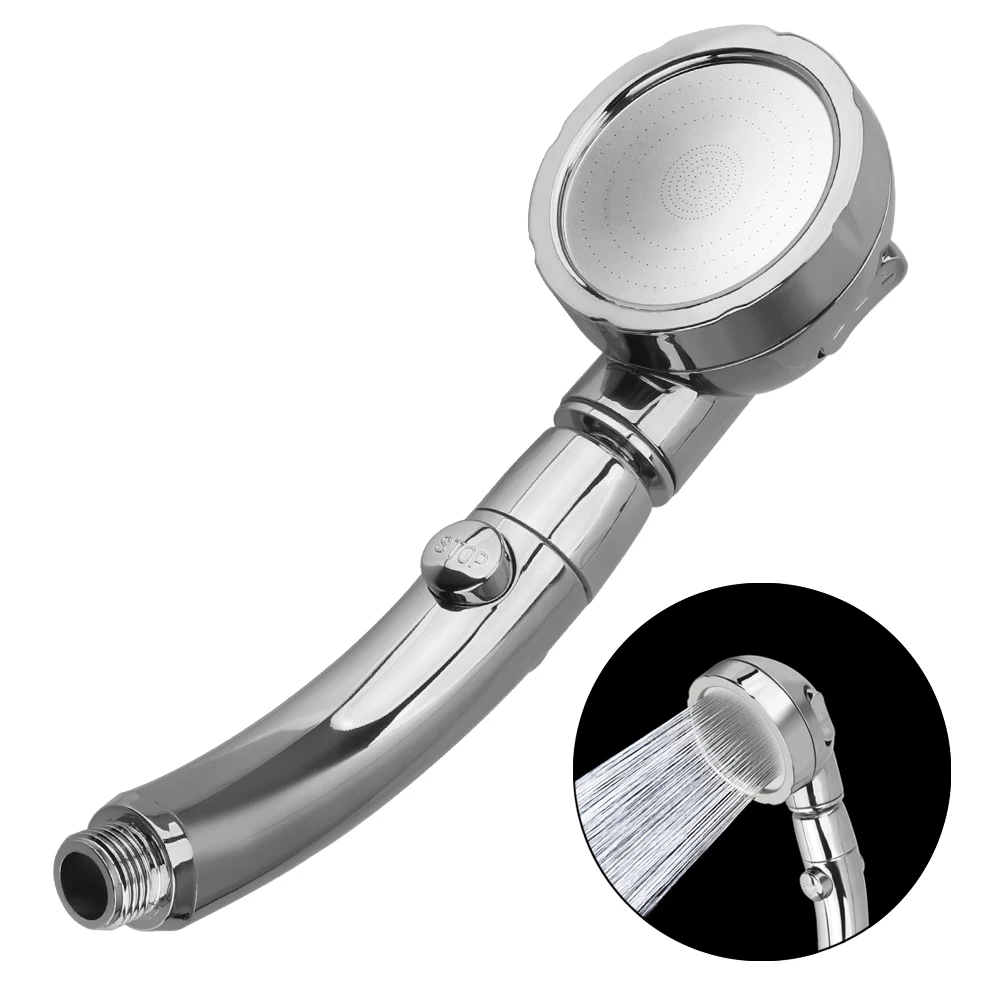 

360 Degrees Rotating Handheld Shower Head 3 Spray Setting with ON/OFF Pause Switch Adjustable Water Saving Shower Head