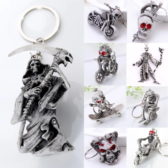 

Keychain For Men Keyring Cranial Death Horror Fashion Pop Simple Gift Exaggerated Punk Funny Cute Snake Pirate Skeleton Skull