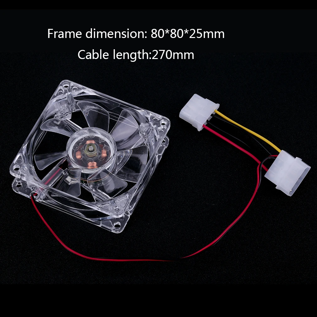 80mm Computer CPU Fan Cooler LED Computer PC Case Cooling Fan Ultra Silent Heatsink 80x80x25mm rgb light Fan,12v 3P IDE 4pin