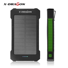 X-DRAGON 10000 мАч Солнечное зарядное устройство с двойным USB Wateproof внешний аккумулятор для iPhone смартфонов