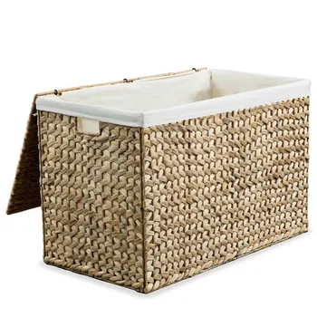 

Korean Woven Style Handmade Water Hyacinth Storage Baskets Household Items Snacks Fruit Debris Laundry Finishing Storage Basket