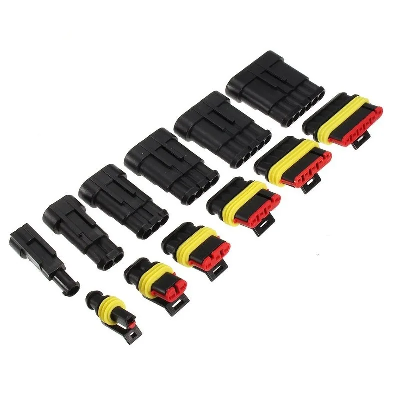 15Sets 2+3+4 Pins Way Car Sealed Waterproof Electrical Wire Connector Plugs