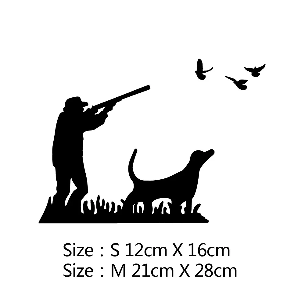 

Interesting Hunter and Dog Car Sticker Fashion Styling Windshield Bumper Window Creativity Cover Scratches Decoration PVC16*12cm