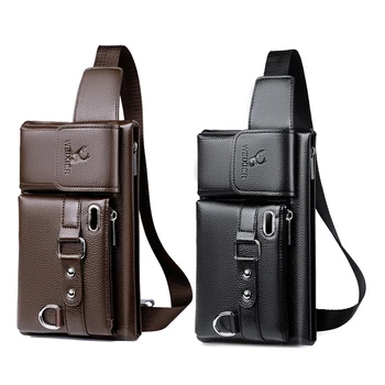 

ASDS-WEIXIER Brand Unisex Single-Shoulder Multi-Function Large-Capacity Waist Bag Men's Chest Bag Casual Messenger Bag Wallet
