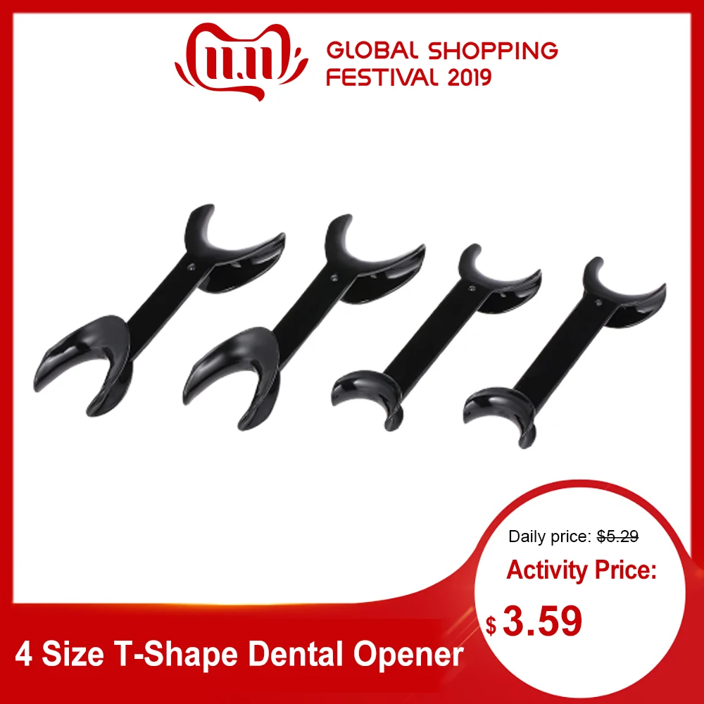 

4 Size T-Shape Dental Opener Double Head Intraoral Cheek Lip Retractor Opener Orthodontic Teeth Mouth Opener Dentistry Equipment
