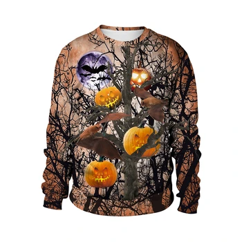 

Digital Print Owl Pumpkin Halloween Sweatshirt for Men and Women Crewneck Halloween Party Wizard Halloween Sweatshirts Plus Size
