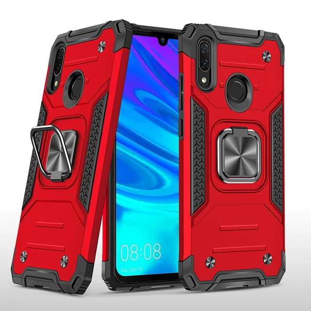 For Huawei P Smart 2019 Honor10 lite Cases Shockproof Armor Magnet Case Ring Stand Bumper Phone Back Cover For P Smart 2019 Case Red