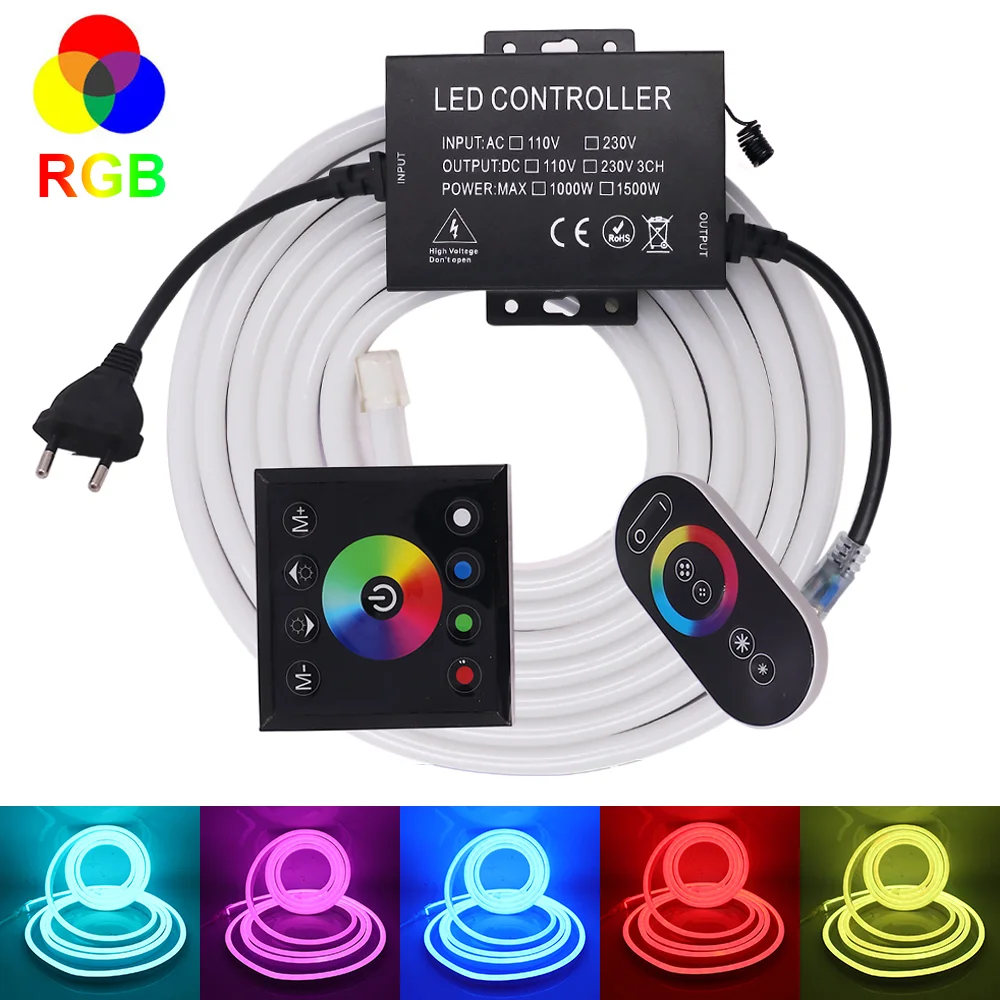 Светодиодный ные неоновые полосы света WIFI Bluetooth управление RGB Неоновая Гибкая