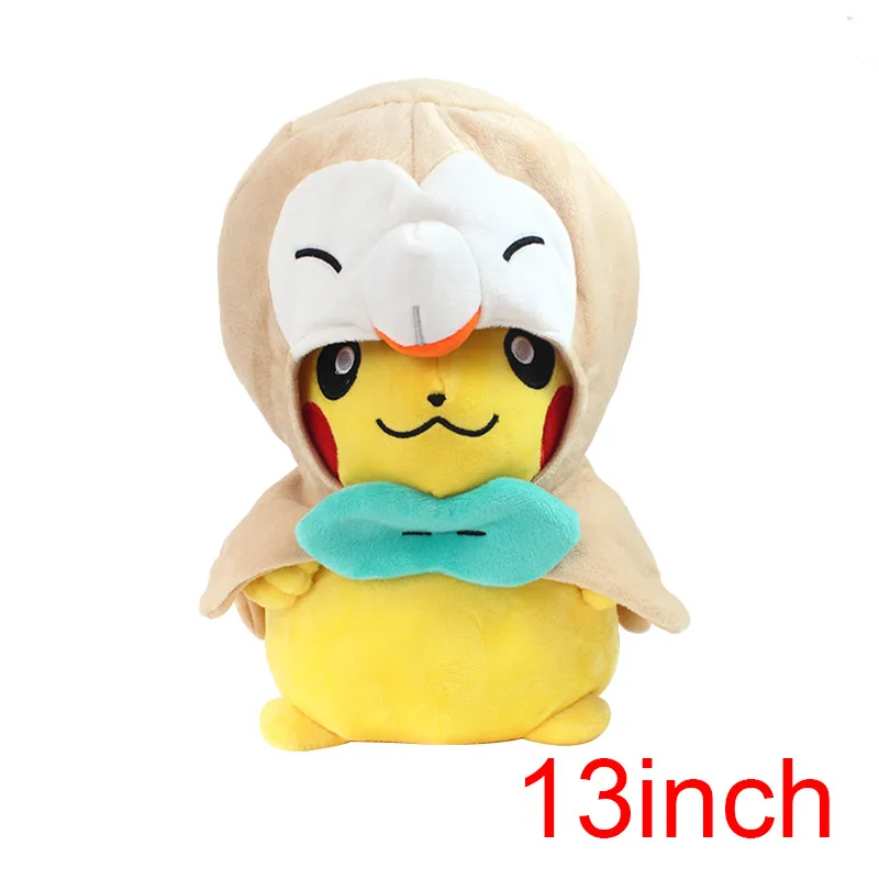 8/13 дюймов/14 дюймов pikachued с Rowlet шляпа Victini pokemones мягкая пушистая плюшевые игрушки