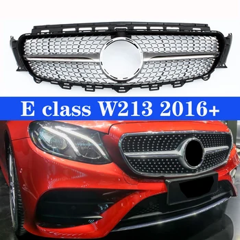 

For Mercedes-Benz E Class W213 Diamond Design Black Grille E200 E350 2016-IN