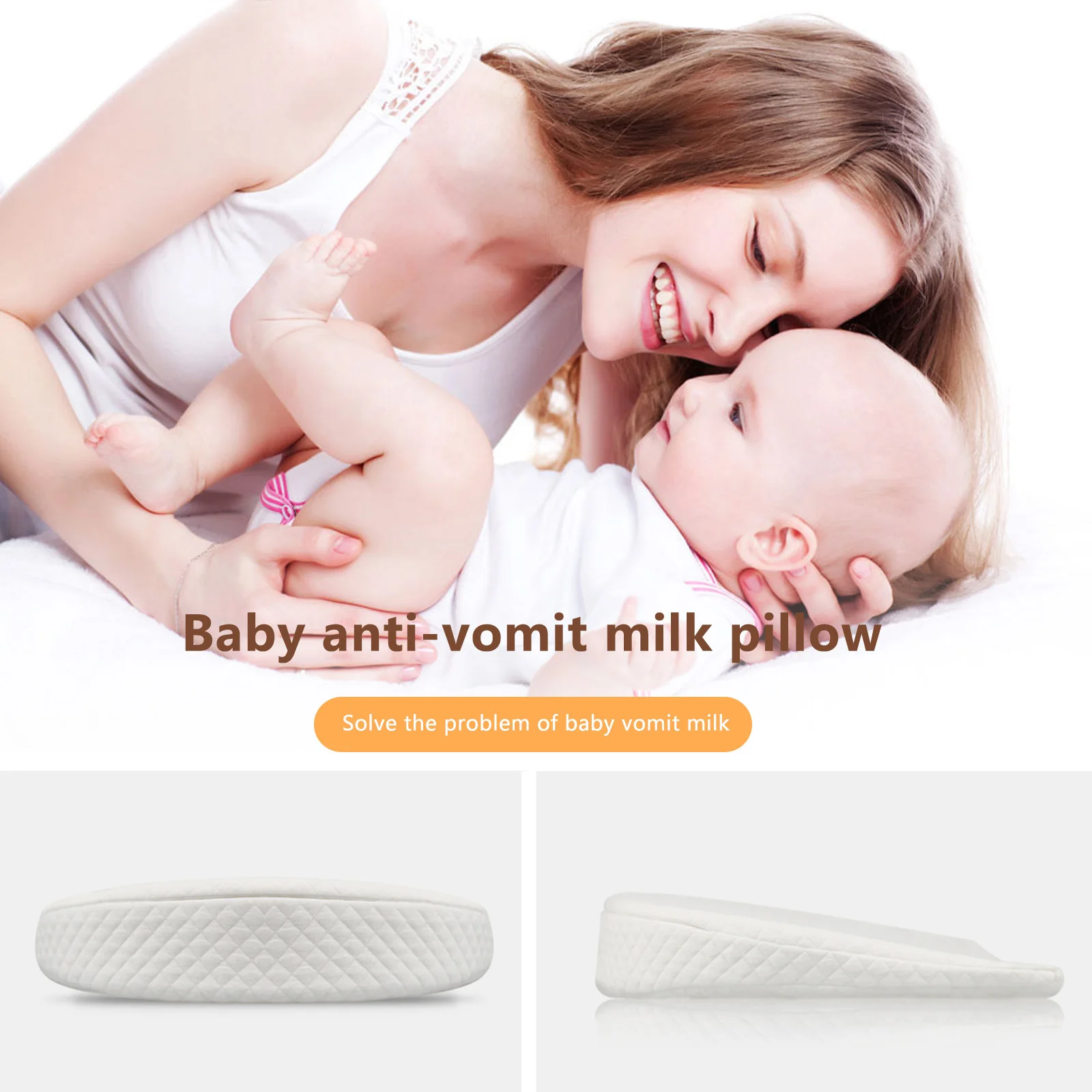 Universal Bassinet Wedge Incline Pillow for Better Baby Sleep by Baby Wishes Acid Reflux and Newborn Nasal Congestion Reducer Memory Foam Premium Breathable Cover Grip Bag and Ebook Bonus 