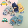 Children Gloves For 4-8 Years Boys Winter Knitted Soft Warm Cute Cartoon Car Kids Gloves Full Finger Girls Mittens 1