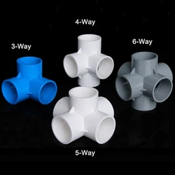PVC Pipe Fitting 3-Way, 4-Way, 5-Way, 6-Way Elbow 20mm,25mm,32mm,40mm,50mm Solvent Weld Connector Aquarium Plumbing Accessories