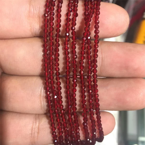 10 нитка прозрачный Undye натуральная Рубин 2/3 мм драгоценный камень изумруд Перидот(оливин) небольшой Натуральный камень для красивые блестящие украшения для изготовления - Цвет: 2MM Red Ruby