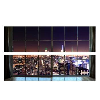 

City Building 3D Headboard Wall Decal Art Vinyl Bedside Sticker Removable Mural Bedroom Home Decoration