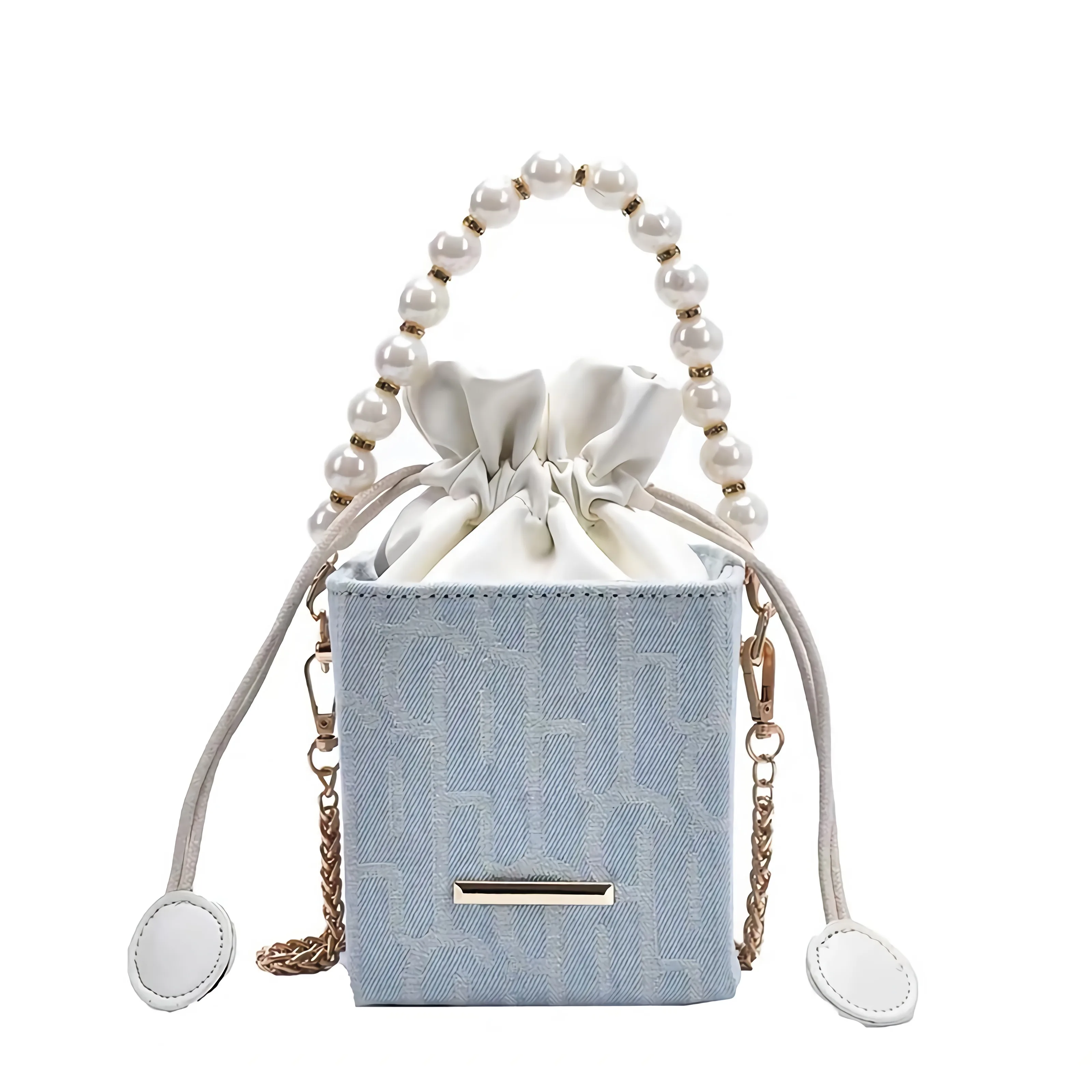 2022 INS Small Bag Square Box Crossbody Women's clutch bag Pearl Chain Mini Shoulder Purse