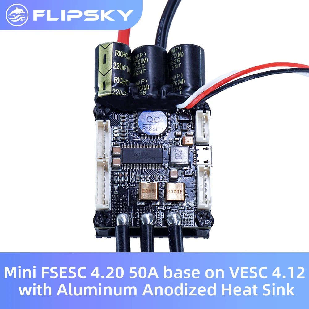 vloeistof Stiptheid Zuivelproducten Electric Speed Controller for Skateboard Mini FSESC4.20 50A Base on VESC®  4.12 with Aluminum Anodized Heat Sink 12s ESC|Skate Board| - AliExpress