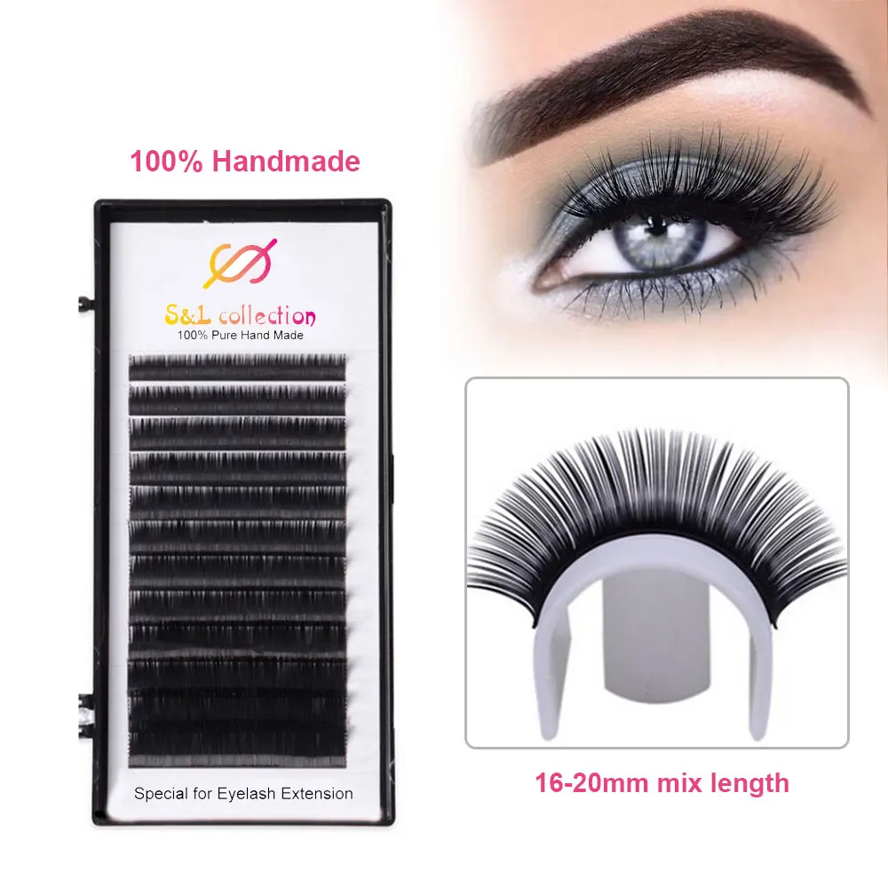 

16rows/case 8-18mm mix length BCD U Curl Eyelashes Extension Lashes Individual Eyelash Extension for Makeup wholesale free logo