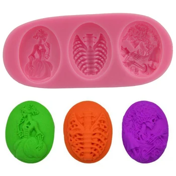 

Silicone Mold 3D Skeleton Girl Mold Cake Fondant Chocolate Making Easy To Clean Molds Cake Decorating Tools