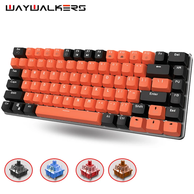 Mini Gaming Mechanical Keyboard Red/Blue/Black/Brown Switch LED Backlight 82 Keys USB Wired Laser ABS Keycap For PC Laptop Gamer |