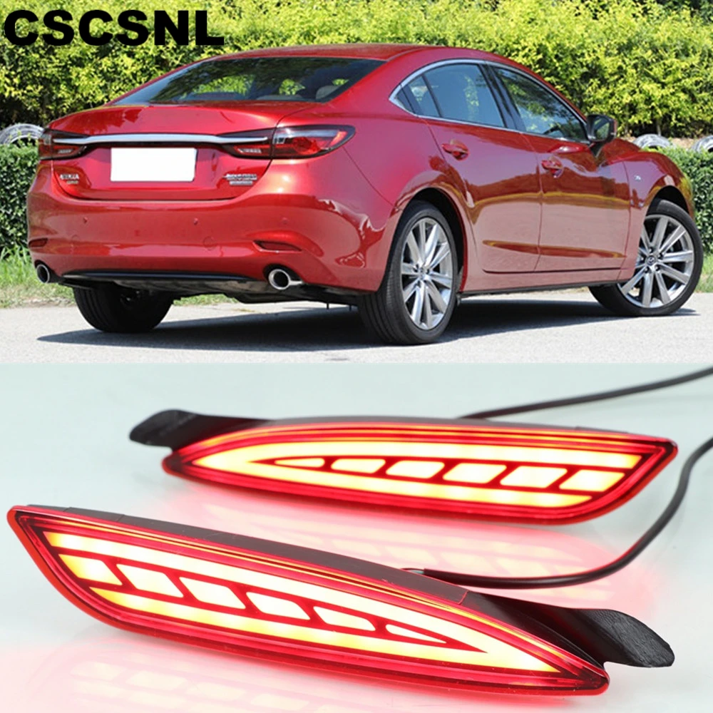 

CSCSNL 2PCS Car LED Rear Fog Lamp Brake Light Dynamic Turn Signal Light Bumper Lamp For Mazda 6 Mazda6 Atenza 2019 2020