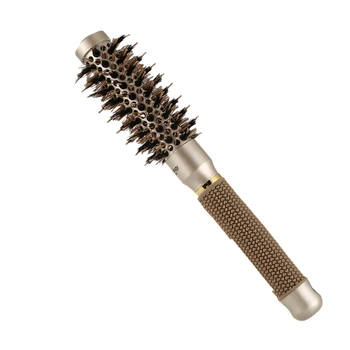 

Round Barrel Hair Brush with Simulation Boar Bristle, for Hair Drying, Styling, Curling, Gold