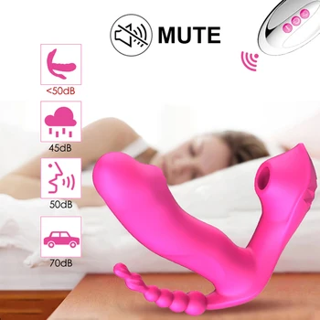 3 IN1 Panties Vibrator Wearable Wireless Heating Sucking G Spot Clitoris Stimulator Vaginal Anal Orgasm Dildo Sex toys for Women 5