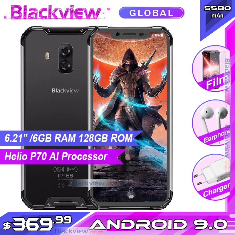 Смартфон Blackview BV9600 Pro 5 дюймовый экран Helio P60 IP68 водонепроницаемый прочный 6 ГБ 128