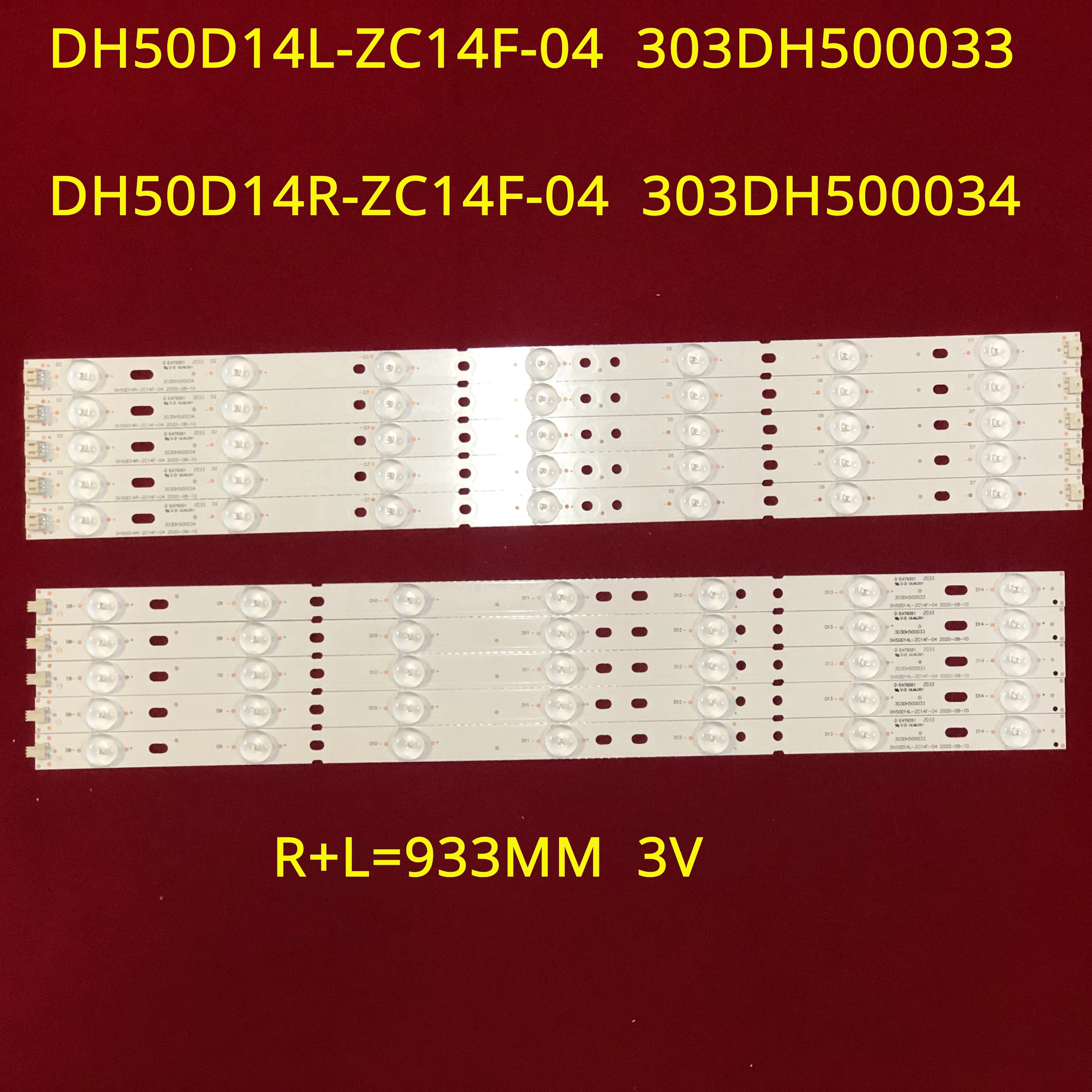 

LED TV Backlight Strip For SE55UY04 X505BV 50CE1120 CN50HA708 CRH-K503535T0514R39U DH50D14L-ZC14F-04 DH50D14R-ZC14F-04