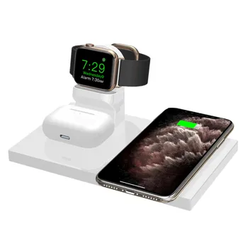 

10W Qi Wireless Charger Dock Fast Charging Stand For iPhone 11 Pro Samsung S20 Apple Watch 5 4 3 2 AirPods 2 Pro