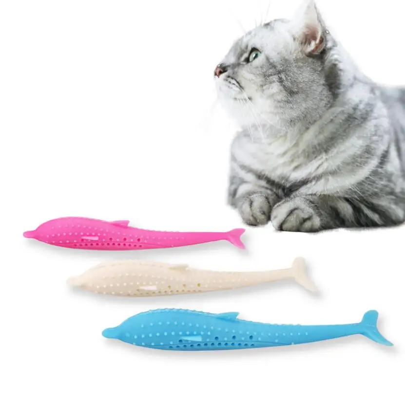 

Cat Fish Shape Toys With Catnip Soft Pet Toothbrush Teddy Dog Brush Bad Breath Tartar Teeth Tool Dog Cat Cleaning Supplies