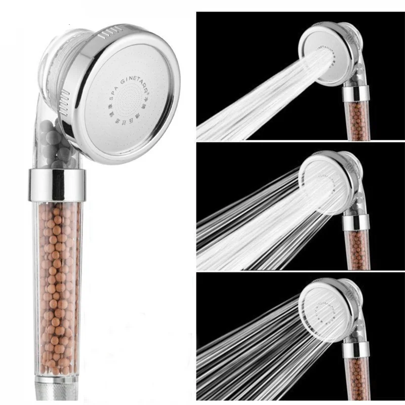 

Handheld Shower 3 modes Bathroom Shower Adjustable Jetting Shower Head Saving Water High Pressure Anion Filter Shower SPA Nozzle
