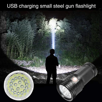 

Aluminum Alloy Led Super Bright New XM Rechargeable Flashlight Flashlight Strong Night Charge The Phone