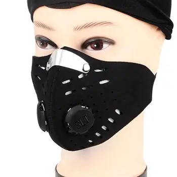 

Unisex Breathable Anti Haze Activated Carbon Riding Mouth Mask with Breath Valve Wind and dust resistant fast shipments