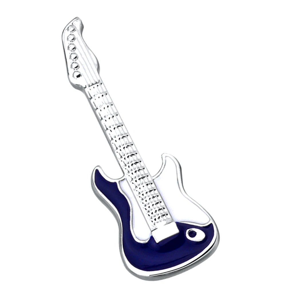Fashion Brass Guitar Brooch Pins Musical Instruments Brooch Women Men Shirt Clothing Decor Accessories
