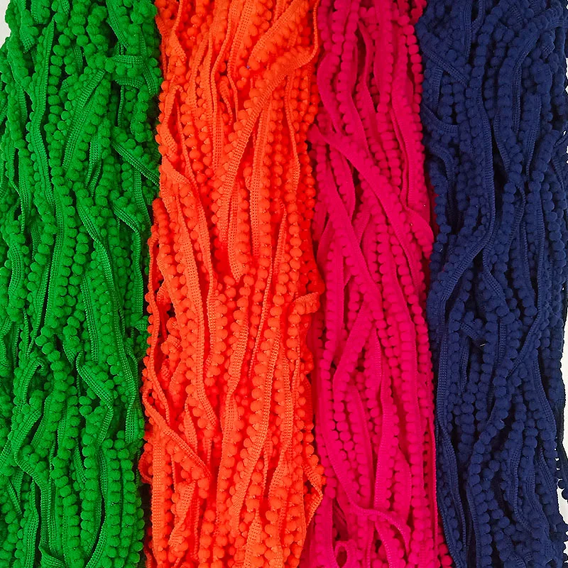 

5Yards/Lot Pom Pom Trim Ball 11 mm MINI Pearl Pompom Fringe Ribbon Sewing Lace Kintted Fabric Handmade Craft Accessories