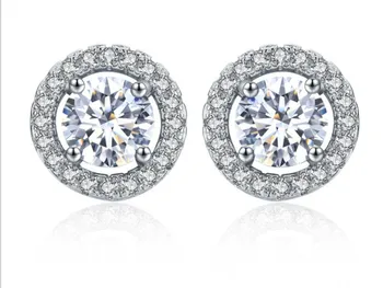 

New 2020 Fashion Luxury 925 Sterling Silver Pin 6mm Small Zircon Stud Earing Earrings for women christmas gift korean jewelry