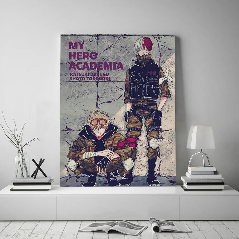 Картина на холсте Katsuki Bakugo шото Тодороки Kimetsu no Yaiba настенный художественный декор