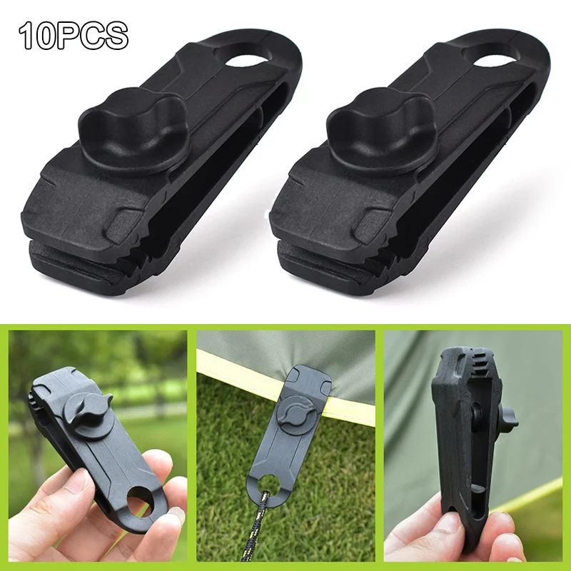 

10pcs Heavy Duty Camping Tarp Clips Tent Awning Clamps Canopy Clamp Clip Snap Canvas Anchor Gripper With Tighten Screw Tools